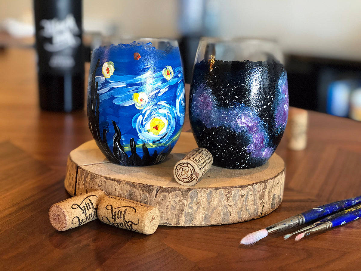 Starry Galaxy Wine Glasses