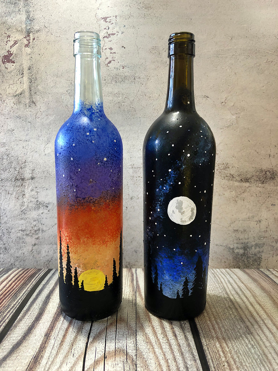 &quot;Sun and Moon Wine Bottles&quot; Date Night Paint-at-Home Kit