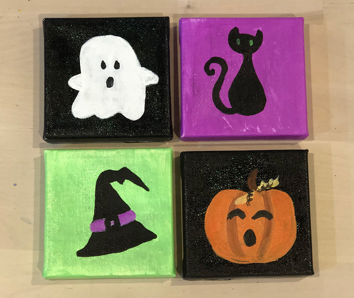 Glittery Halloween Squares