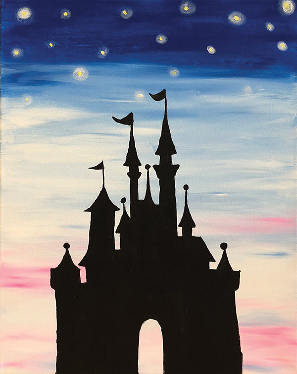 Starry Disney Castle Painting &amp; Trivia