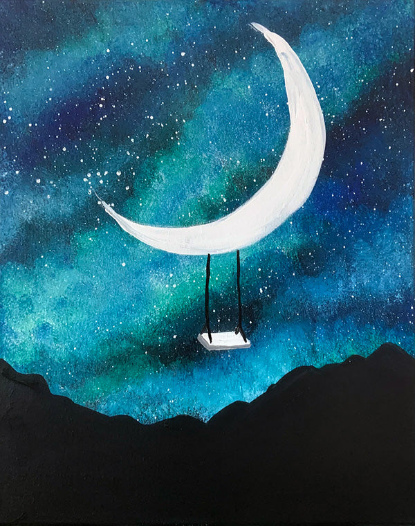 Moon Lace DIY Paint Kit Sip and Paint, Date Night, Wine and Paint Video  Tutorial Included 