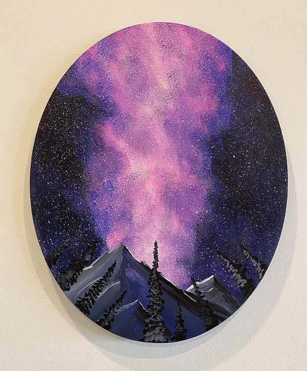Evening Aurora on Oval Canvas