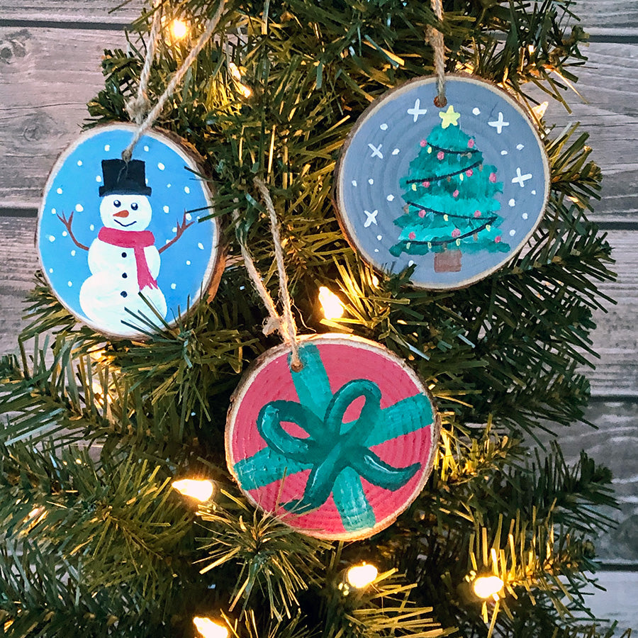 Wood Christmas Ornaments - Studio Vino Paint & Sip