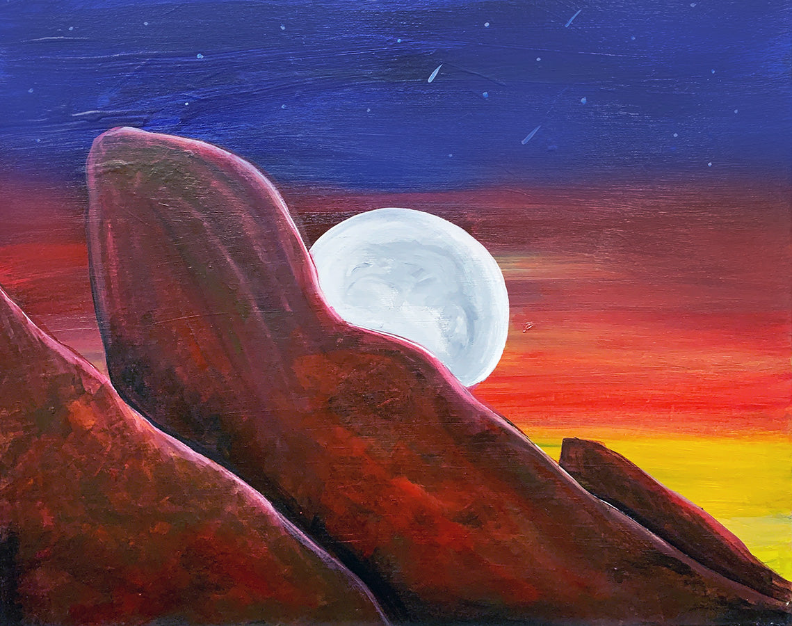 Moon Over Red Rocks