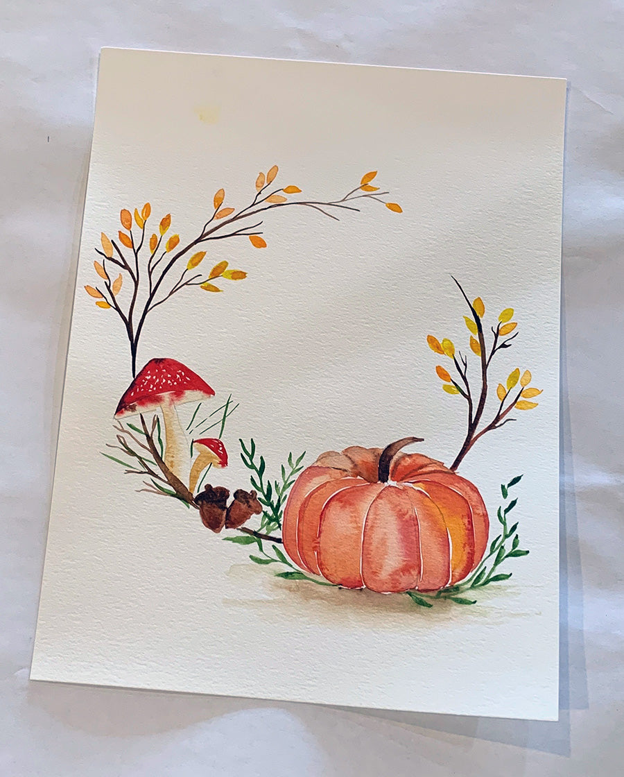 Watercolor Pumpkin - Studio Vino Paint & Sip