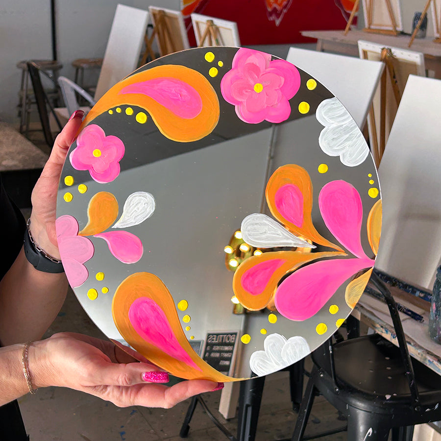 Painted mirror best sale