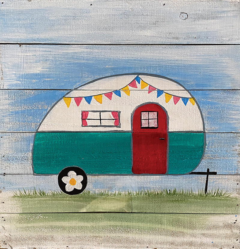 Let&#39;s Camp on Wood Pallet