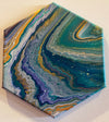 Pour Painting on Hexagon Canvas