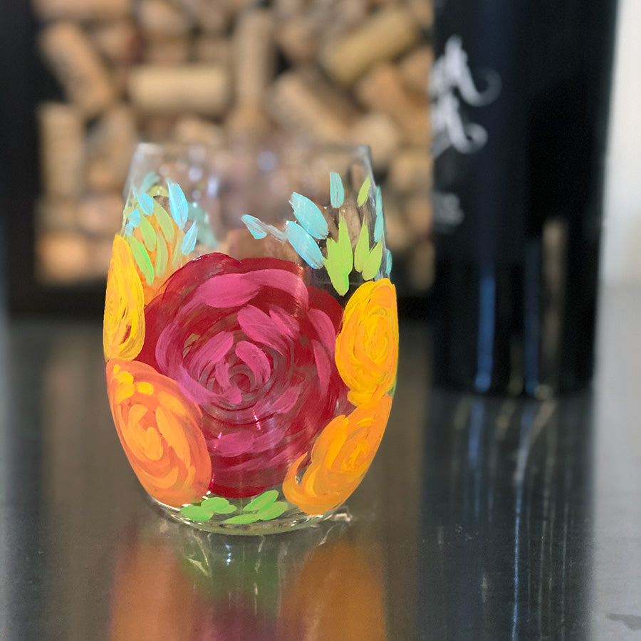 Wine Glass Painting at Studio Vino - Studio Vino Paint & Sip