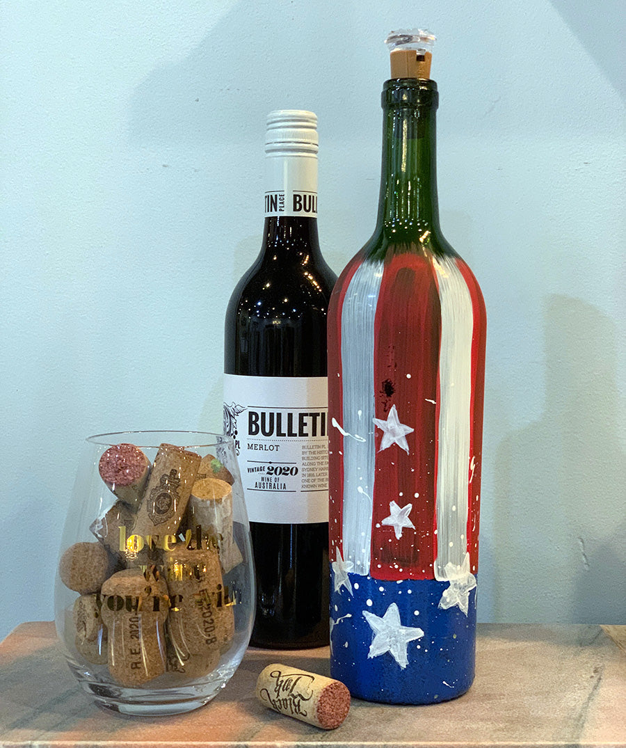 Star Spangled Wine Bottle